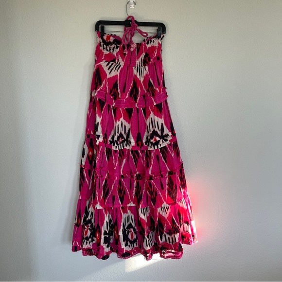 Ro’s Garden Denise Tie Halter Gathered Maxi Dress Size Small - Picture 7 of 12